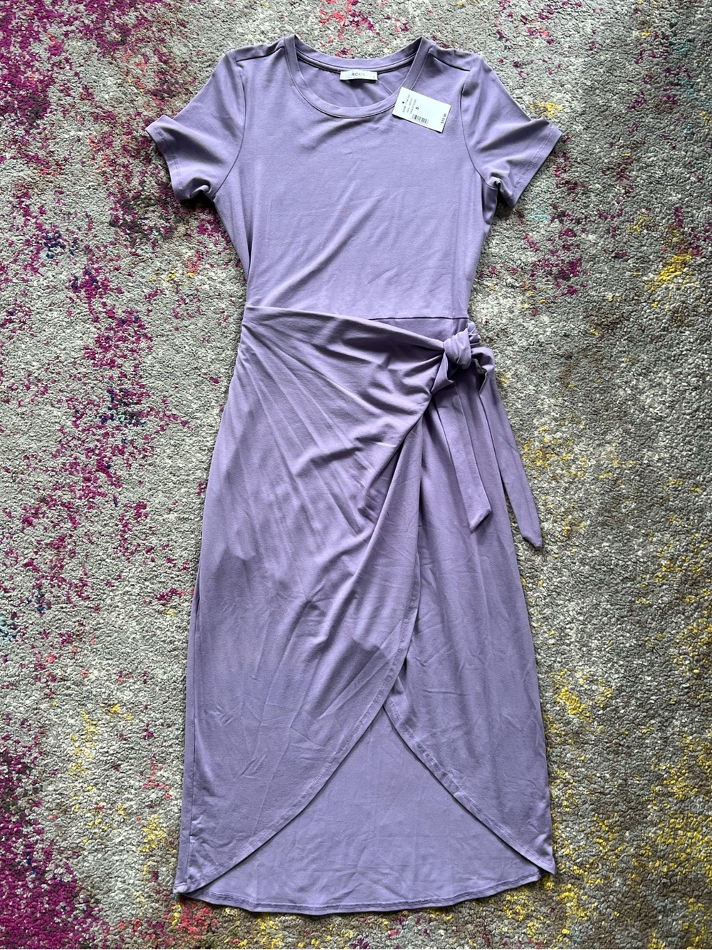 Ricki's Lilac Wrap-Style Short Sleeve Midi Dress